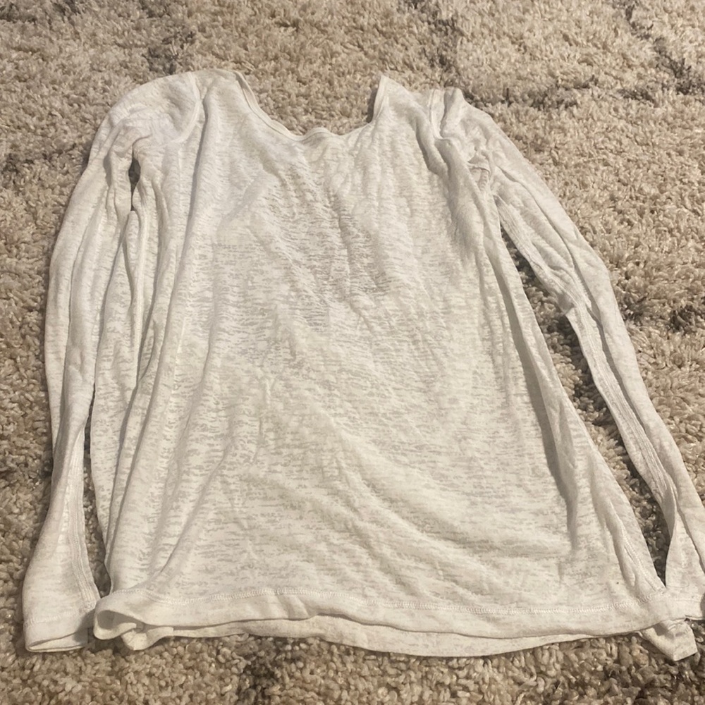 Open back white long sleeve lululemon shirt
